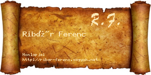 Ribár Ferenc névjegykártya