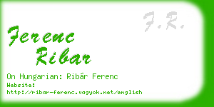 ferenc ribar business card